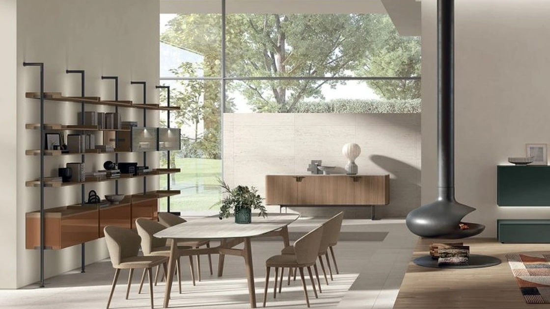 Sedia Meryl in tessuto e legno di Tomasella