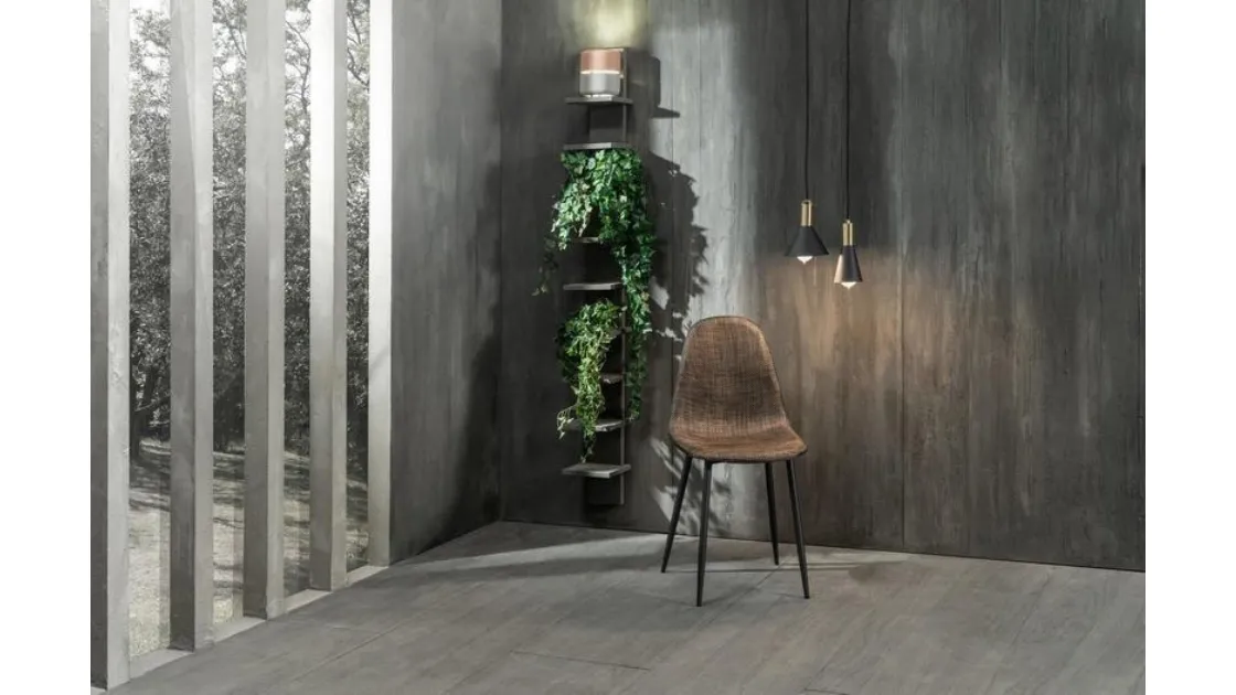 Sedia Martina rivestita in similrattan imbottito di Stones