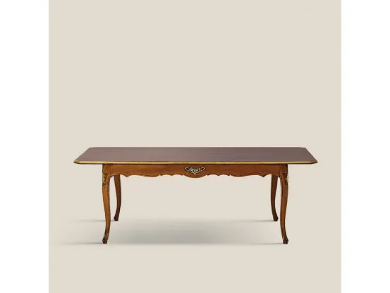 Tavolo allungabile in legno intarsiato Classic 1410 EM27 di Tarocco Vaccari