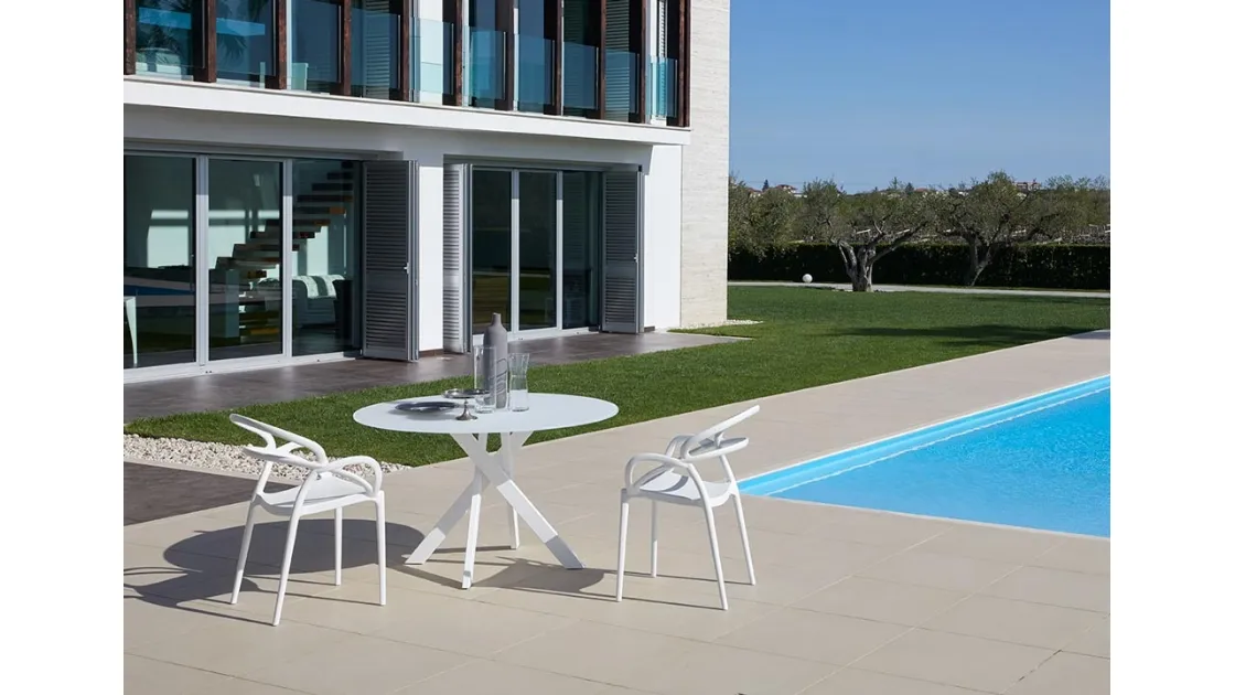 Tavolo in vetro Giotto T25 con top in vetro di Friulsedie