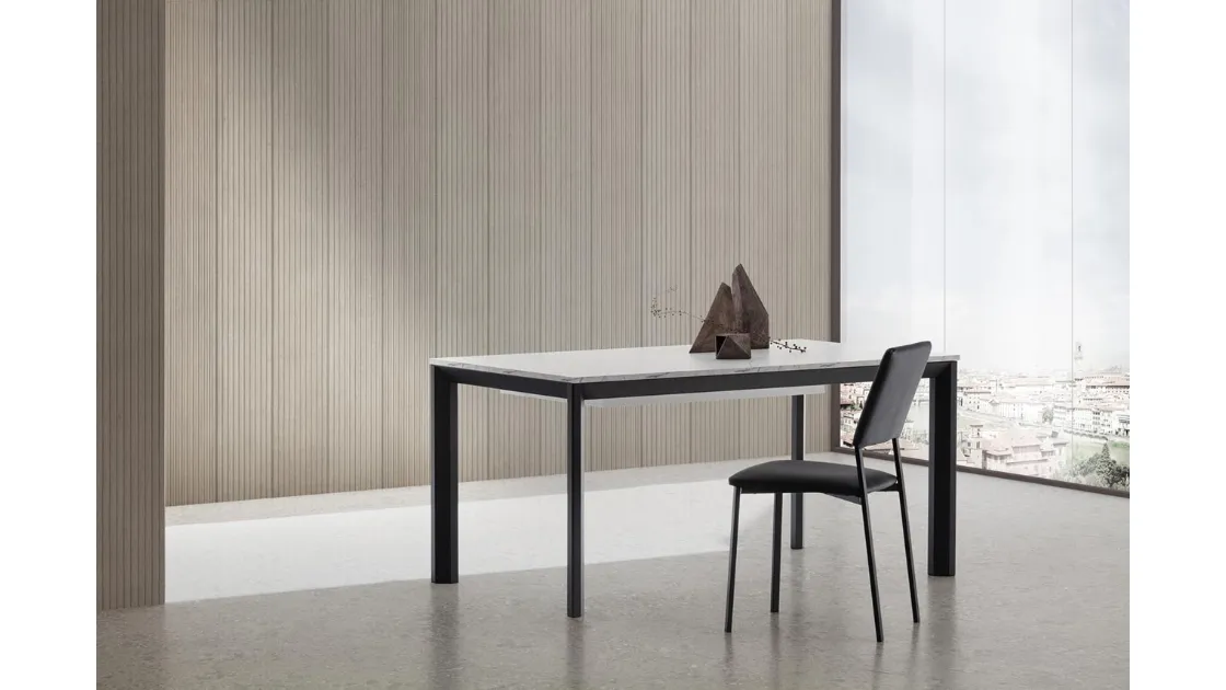 Tavolo allungabile Ricky Super Rettangolare con top in HPL e base in alluminio di La Primavera