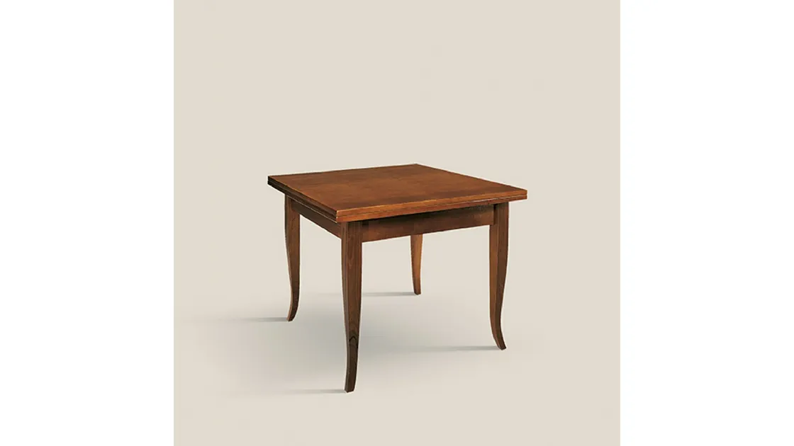 Tavolo quadrato allungabile in legno Princess 1699 100 G01 di Tarocco Vaccari