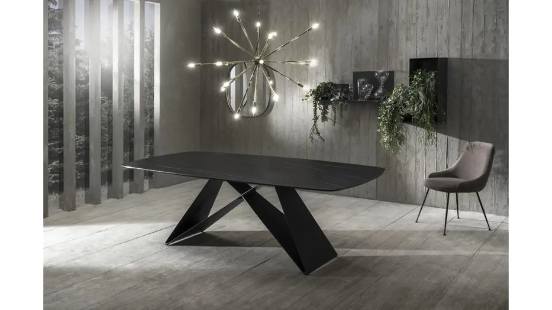 Tavolo rettangolare con angoli stondati Thanos di Stones