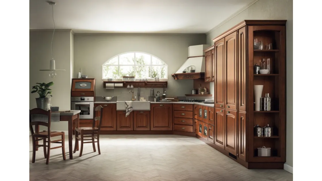 Cucina Classica angolare Madeleine 02 in Castagno di Scavolini