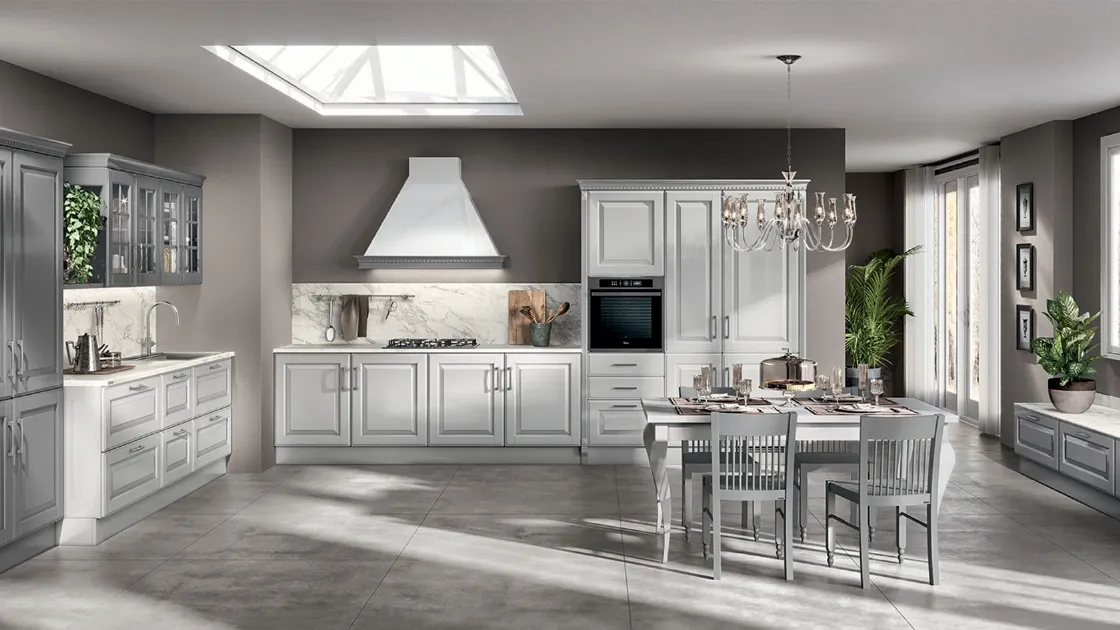 Cucina Classica Baltimora in laccato Grigio Airone di Scavolini