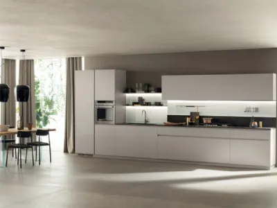 Cucina Moderna DeLinea 07 in laccato Grigio Chiaro di Scavolini