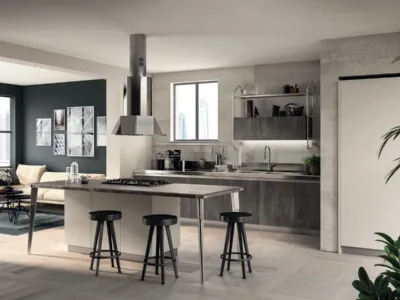 Cucina Moderna Diesel Open Workshop 04 Concrete Harlem di Scavolini