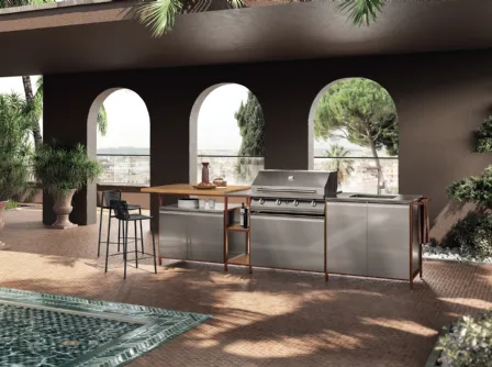 Cucina Moderna Formalia Outdoor 01 in acciaio di Scavolini