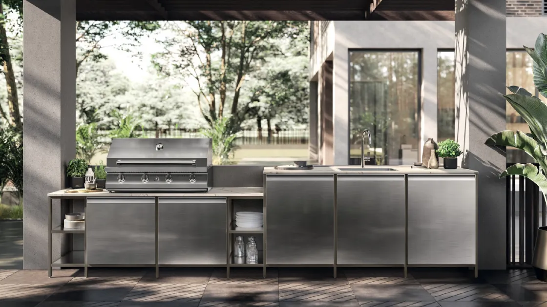 Cucina Moderna Formalia Outdoor 02 in acciaio di Scavolini
