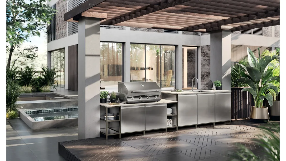 Cucina Moderna Formalia Outdoor 02 in acciaio di Scavolini
