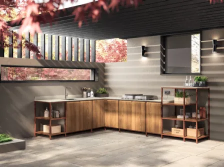 Cucina Moderna Formalia Outdoor 03 in tek di Scavolini