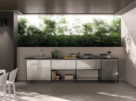 Cucina Moderna Formalia Outdoor 04 in acciaio di Scavolini