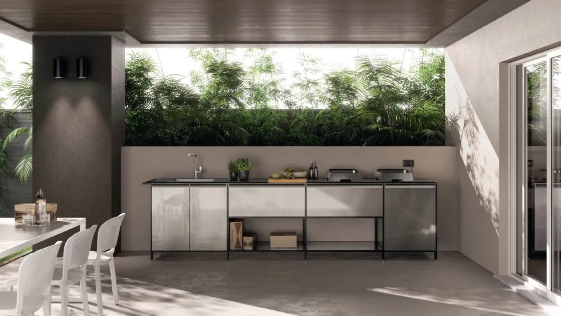 Cucina Moderna Formalia Outdoor 04 in acciaio di Scavolini