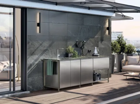 Cucina Moderna Formalia Outdoor 06 in acciaio di Scavolini