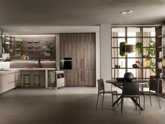Cucina Moderna Mia 05 Grigio Selce e Noce Garden di Scavolini