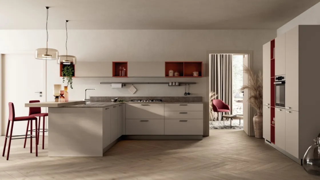 Cucina Moderna con penisola Moda 07 di Scavolini