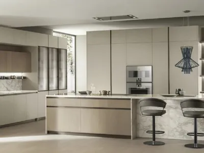 Cucina DeLinea 09 in Oleomalta Lima e Rovere Dune di Scavolini