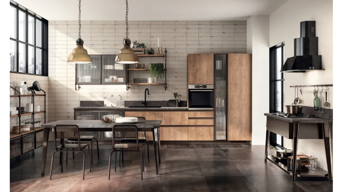 Cucina Moderna Diesel Open Workshop 02 Rovere Landscape di Scavolini
