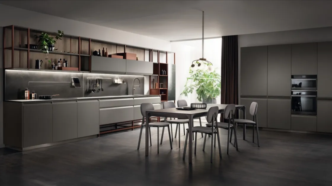 Cucina Moderna Formalia 02 laccato opaco Grigio Titanio di Scavolini