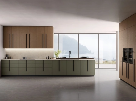 Cucina Moderna ad angolo Stilo 05 in laccato e Rovere di Scavolini