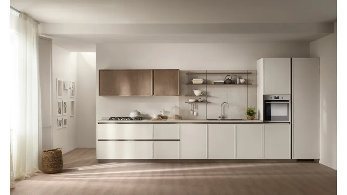 Cucina lineare su misura Poetica 06 in Frassino di Scavolini