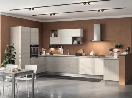 Cucina su misura Urban & Urban 03 in decorativo Larice Pasha di Scavolini